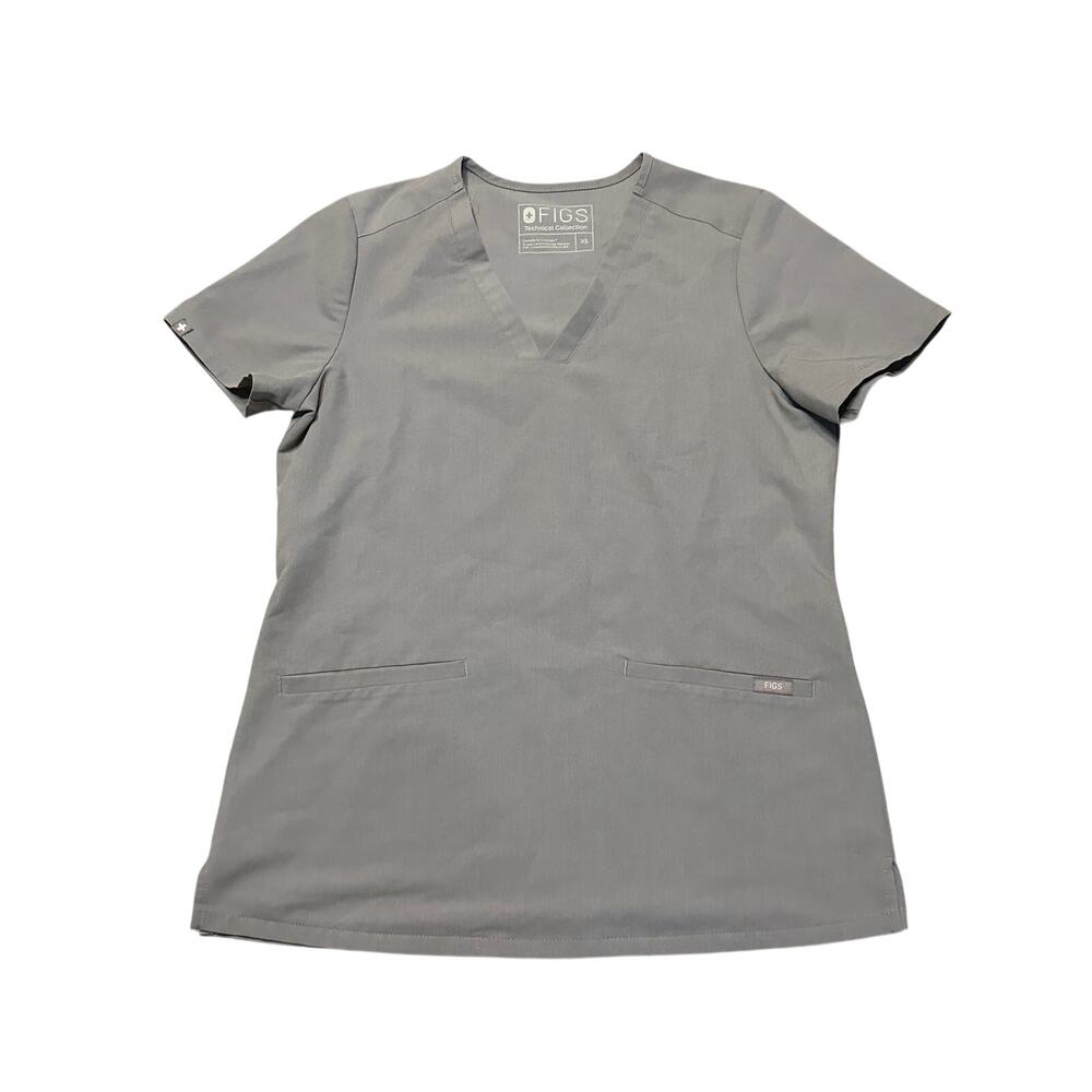 Figs Casma Three-Pocket Scrub‎ Top CEMENT XS